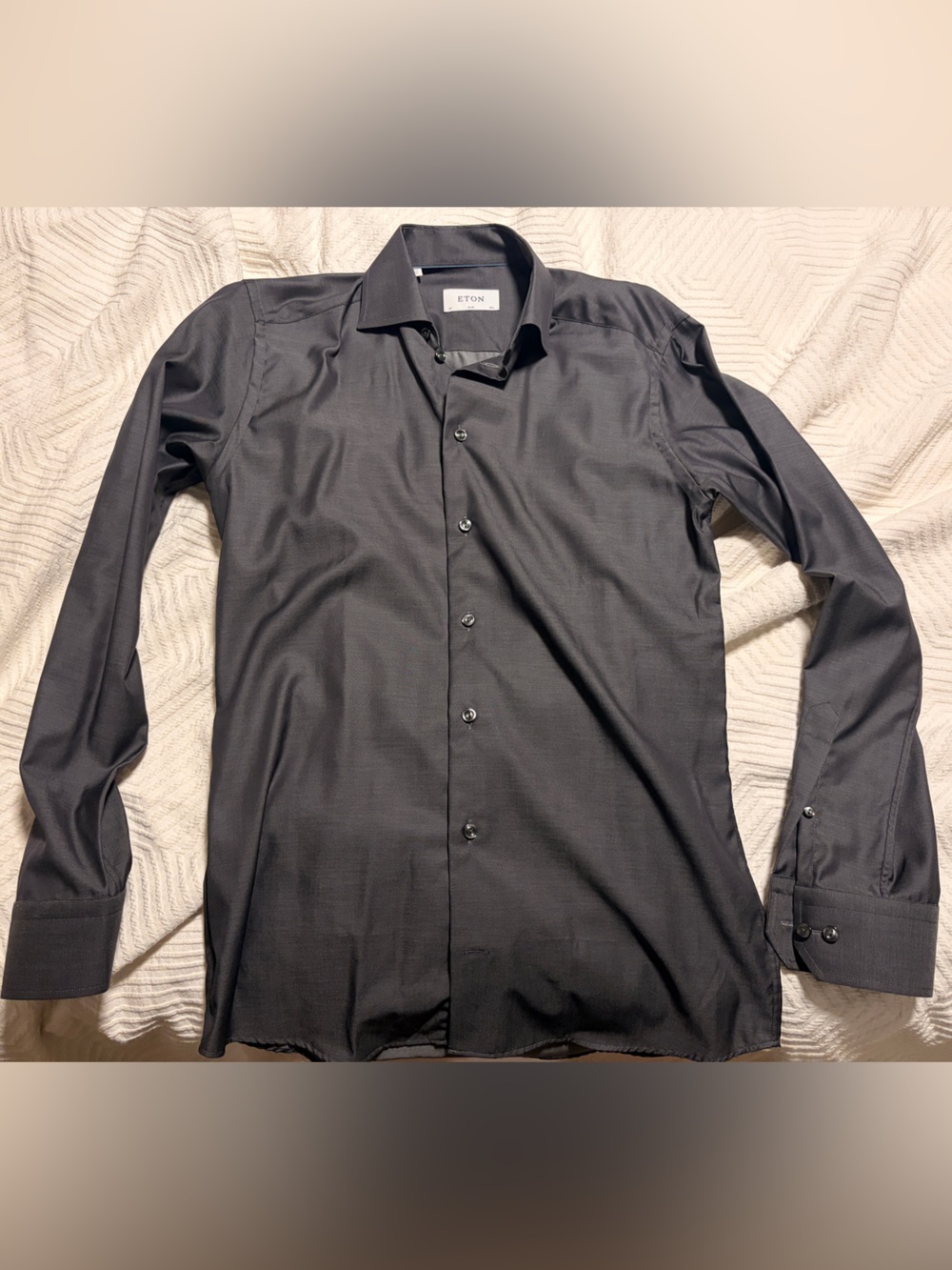 Eton Men's Charcoal Slim-Fit Long-Sleeve Dress Shirt
